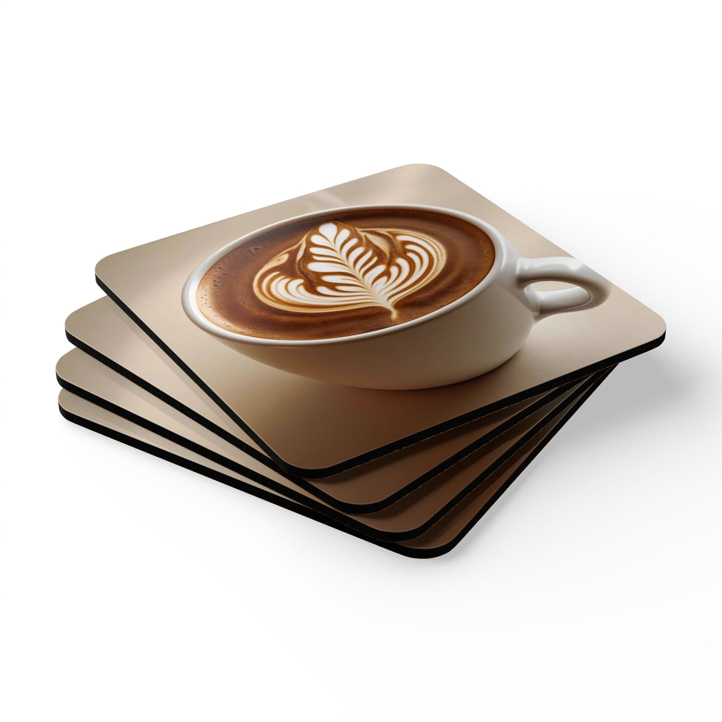 Coaster Set with Coffee Mug Design
